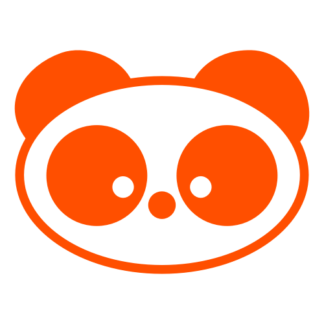 Small Eyed Panda Decal (Orange)